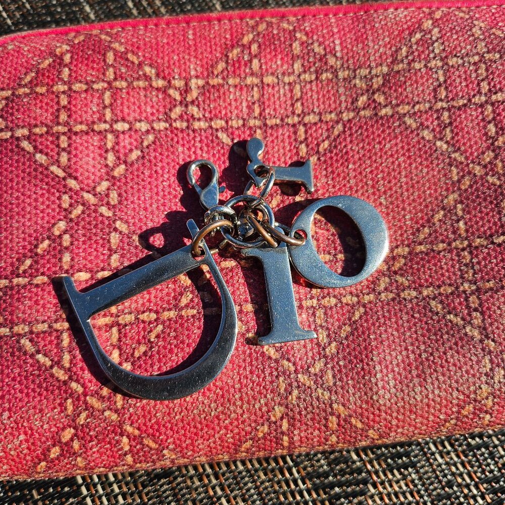 Christian Dior GUC Canape Coated Canvas Wallet with Removable Charm